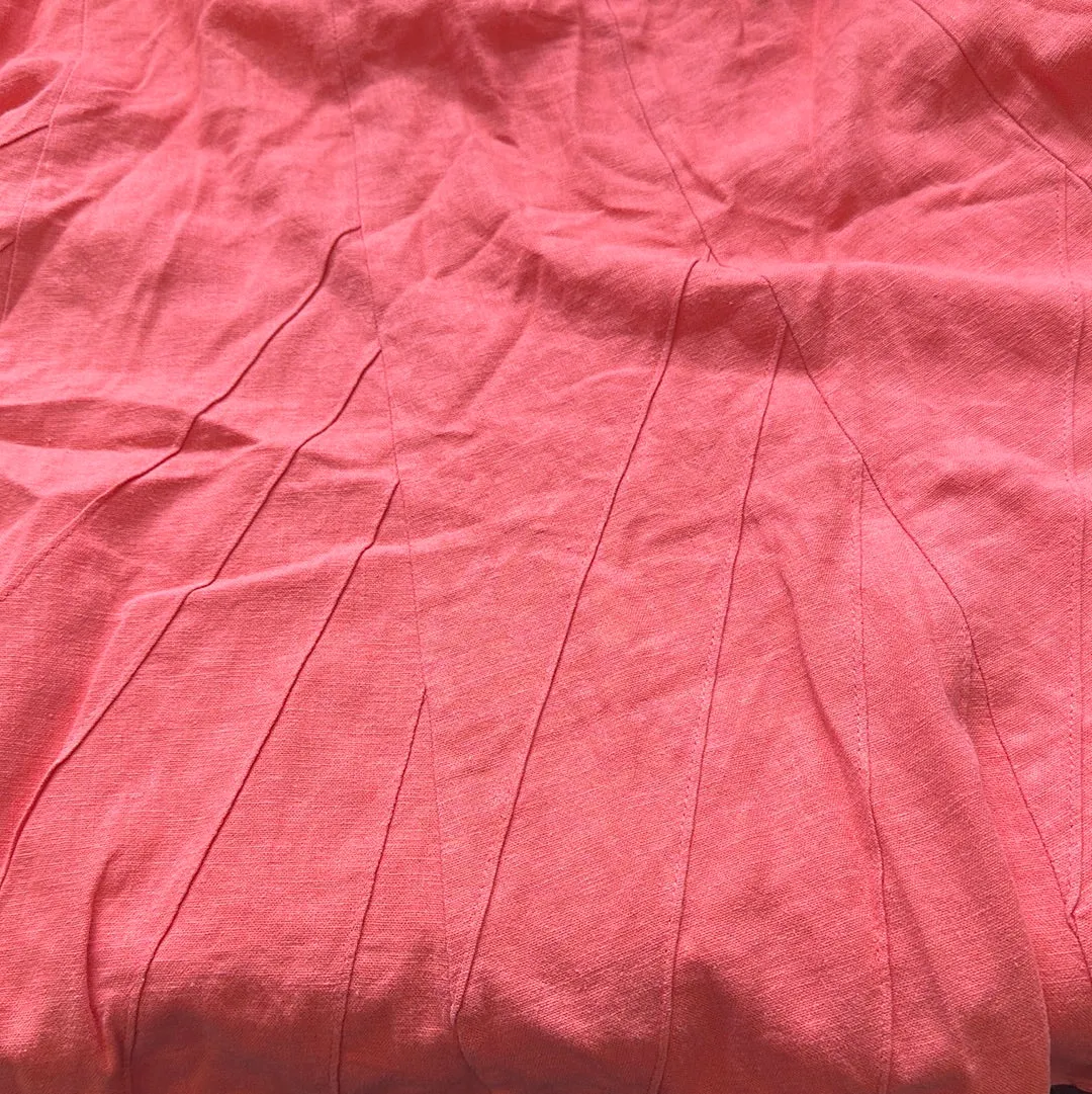 00s pink linen midi skirt