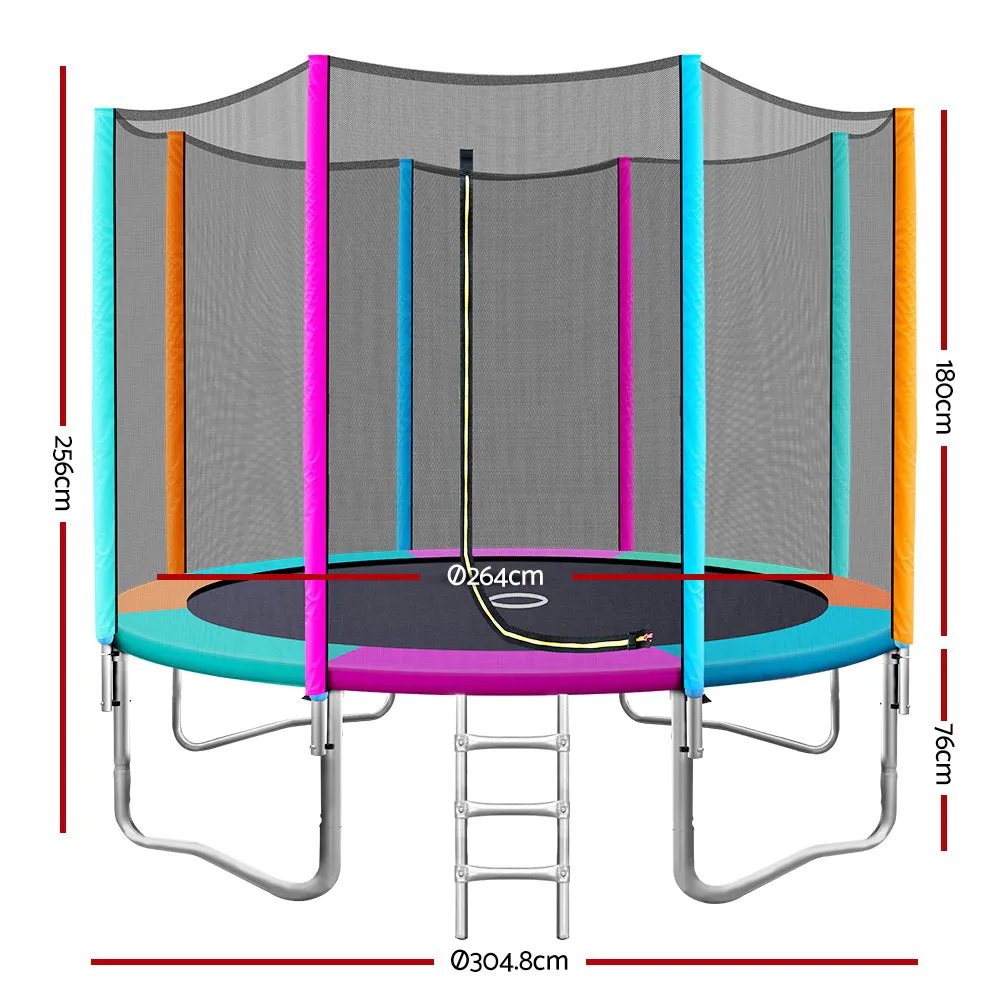 10FT UV-Resistant Trampoline w/ Ladder & Safety Net - Everfit