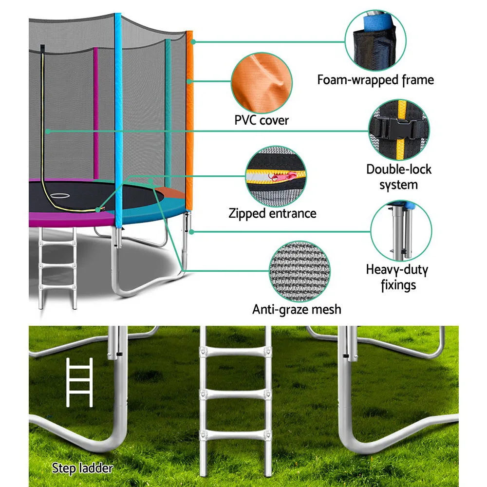 10FT UV-Resistant Trampoline w/ Ladder & Safety Net - Everfit