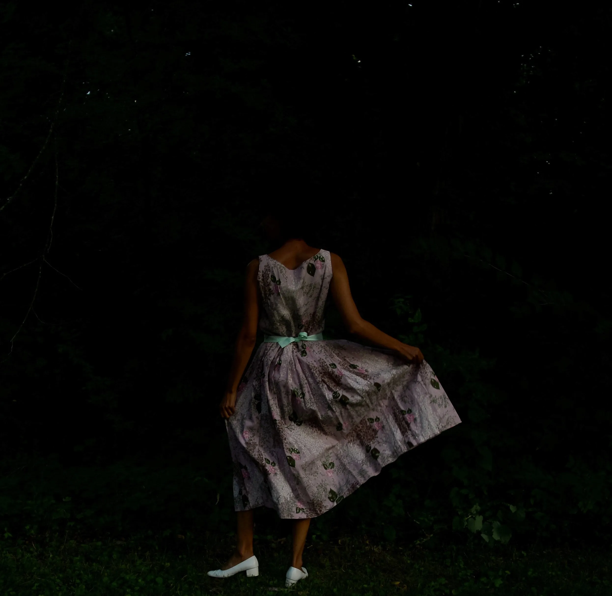 1950s cotton pink floral print pleated fit and flare dress // s-m-l // 32" waist