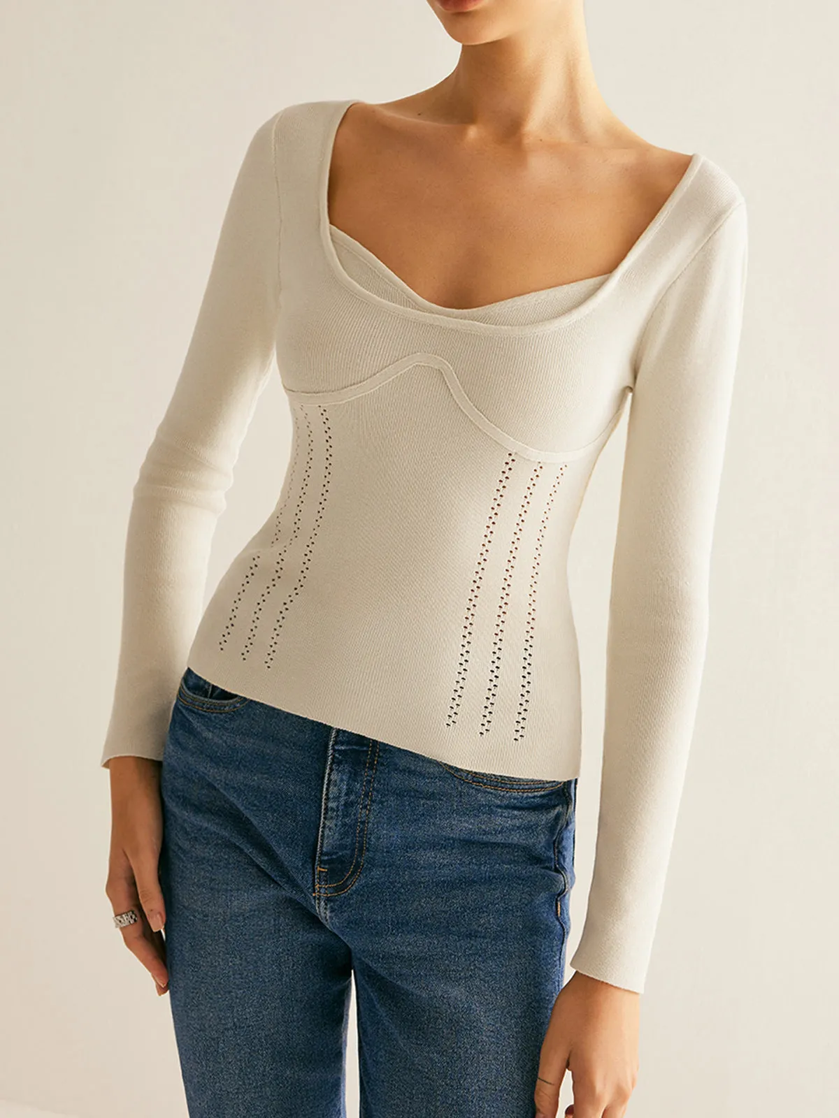 2 in 1 Ribbed Skinny Knit Top