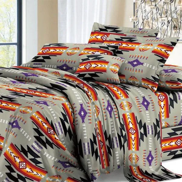 4PC Southwest Design Luxury Comforter Set - Queen, King