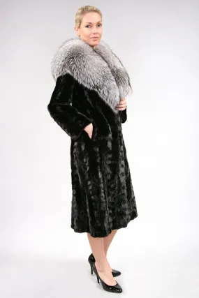 5 | Black Mink Fur Coat with Fox Fur Collar