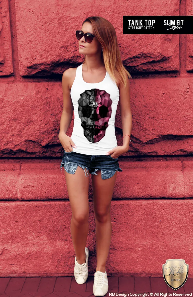 Abstract Designer Skull T-shirt Unique RB Design Top WD351