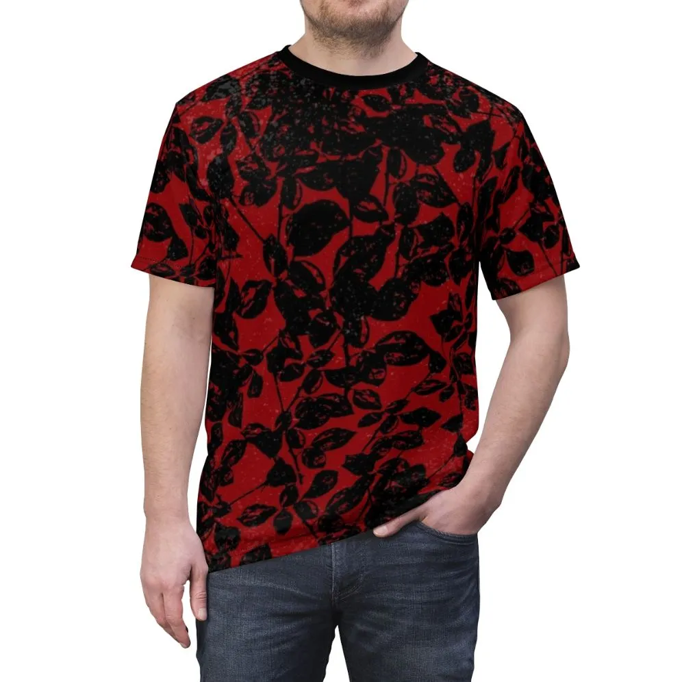 Abstract Texture T-Shirt with Geometric Pattern