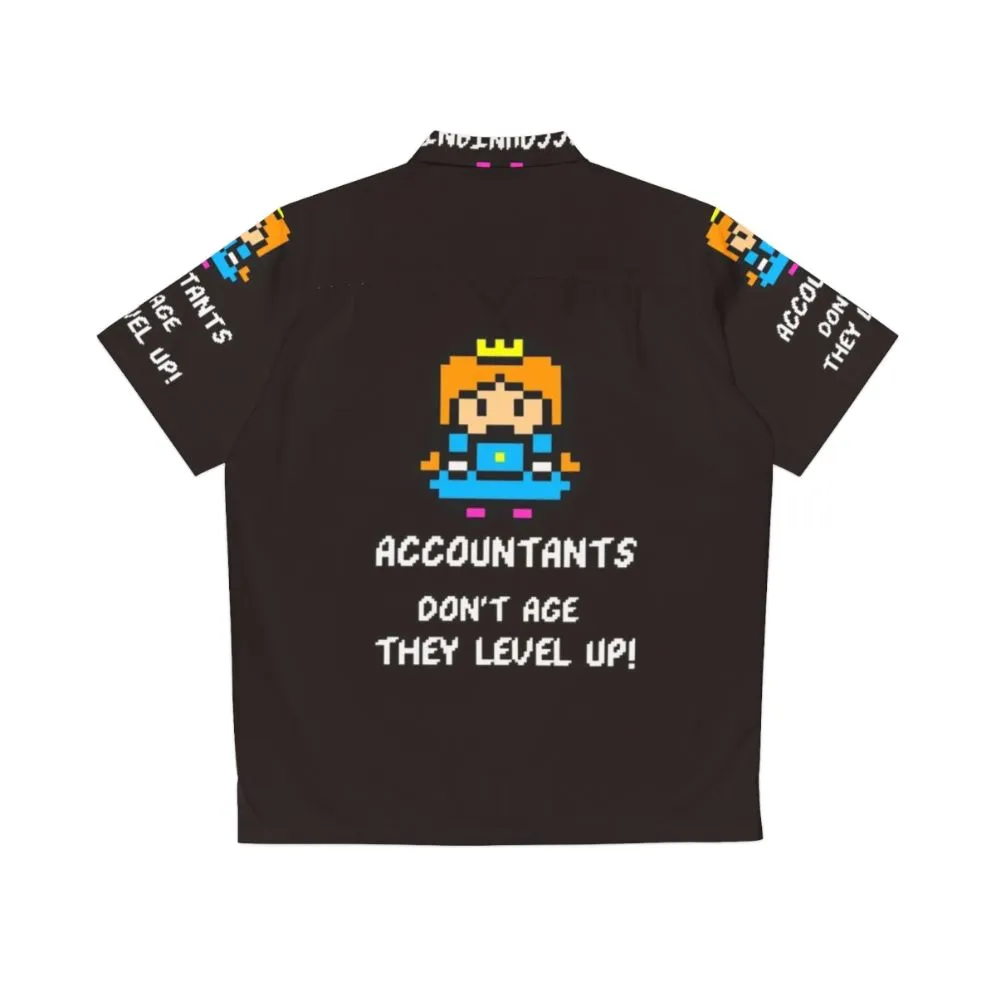 Accountant's Hawaiian Shirt: Level Up with 8-Bit Gaming Style