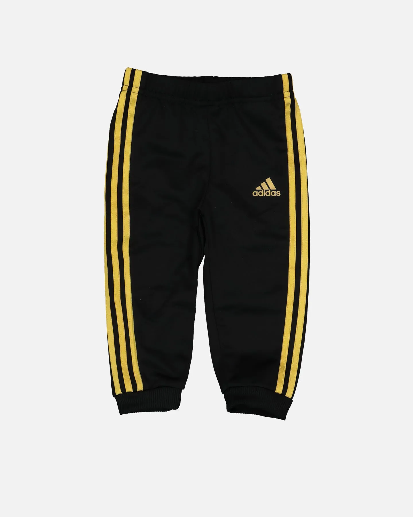 Adidas Infants' Essentials Shiny Hooded Track Suit Black/Black/Gold