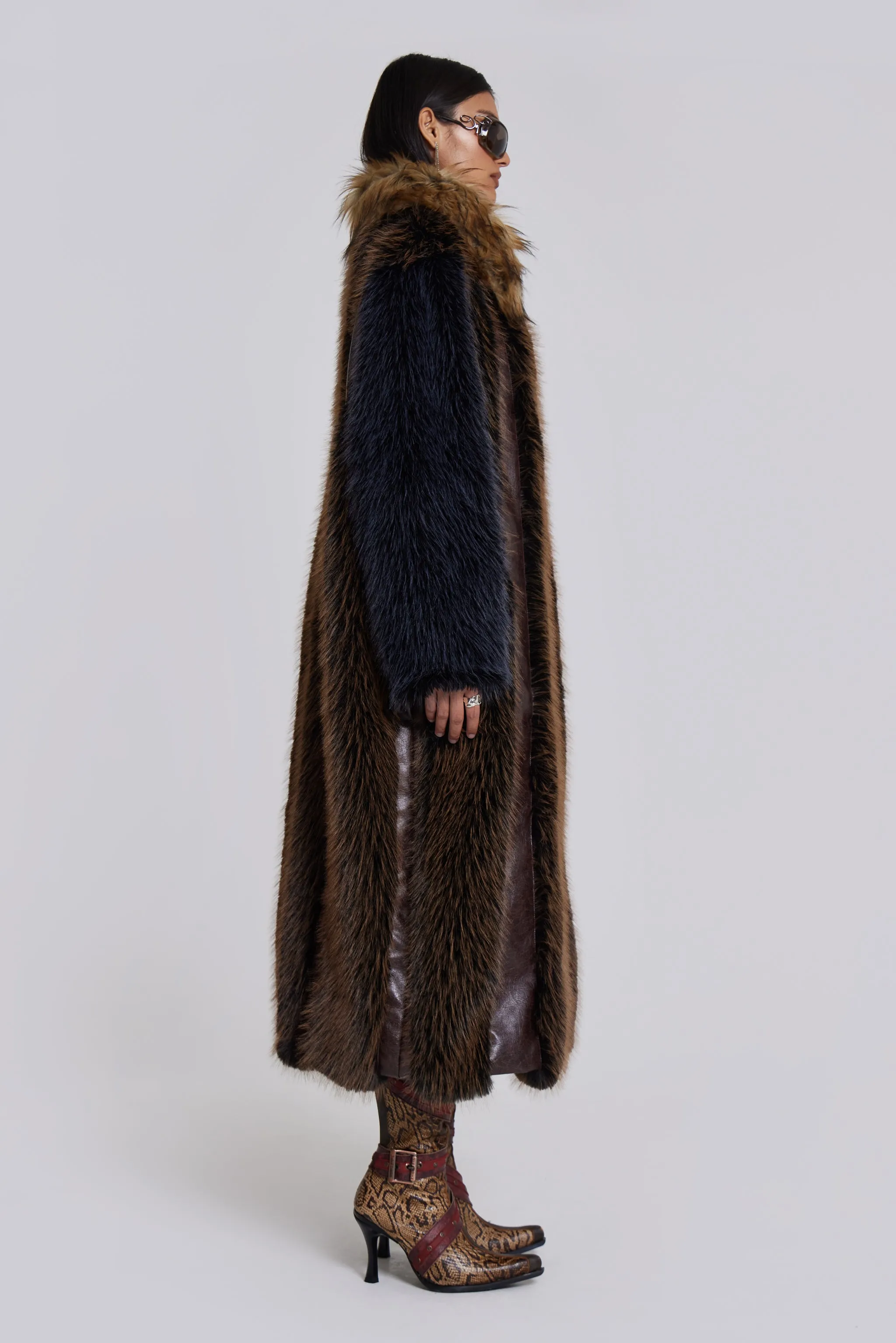 Agatha Brown Faux Fur Coat