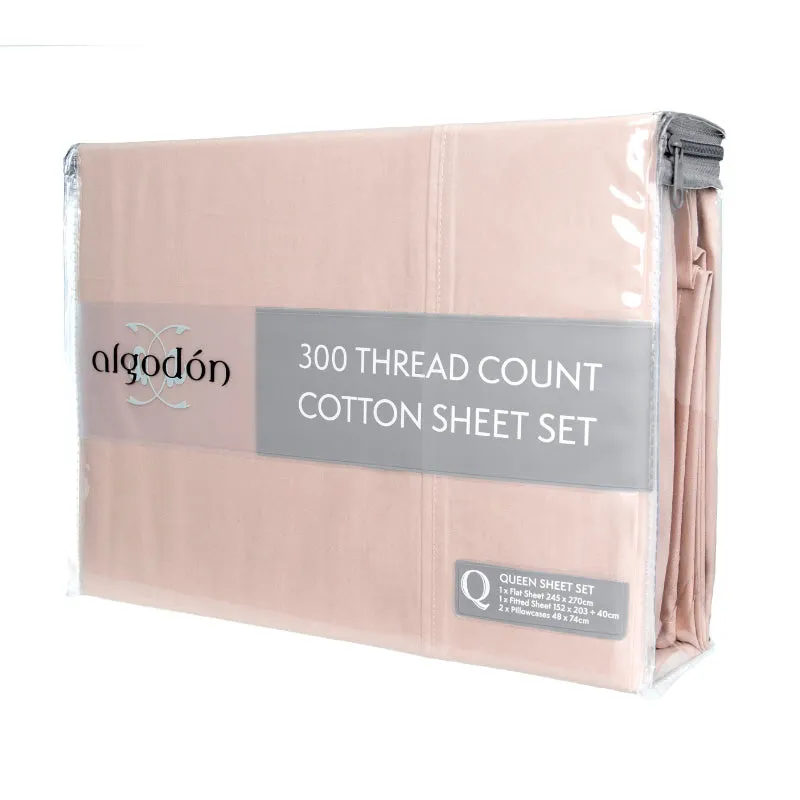 Algodon 300 Thread Count Cotton Sheet Set