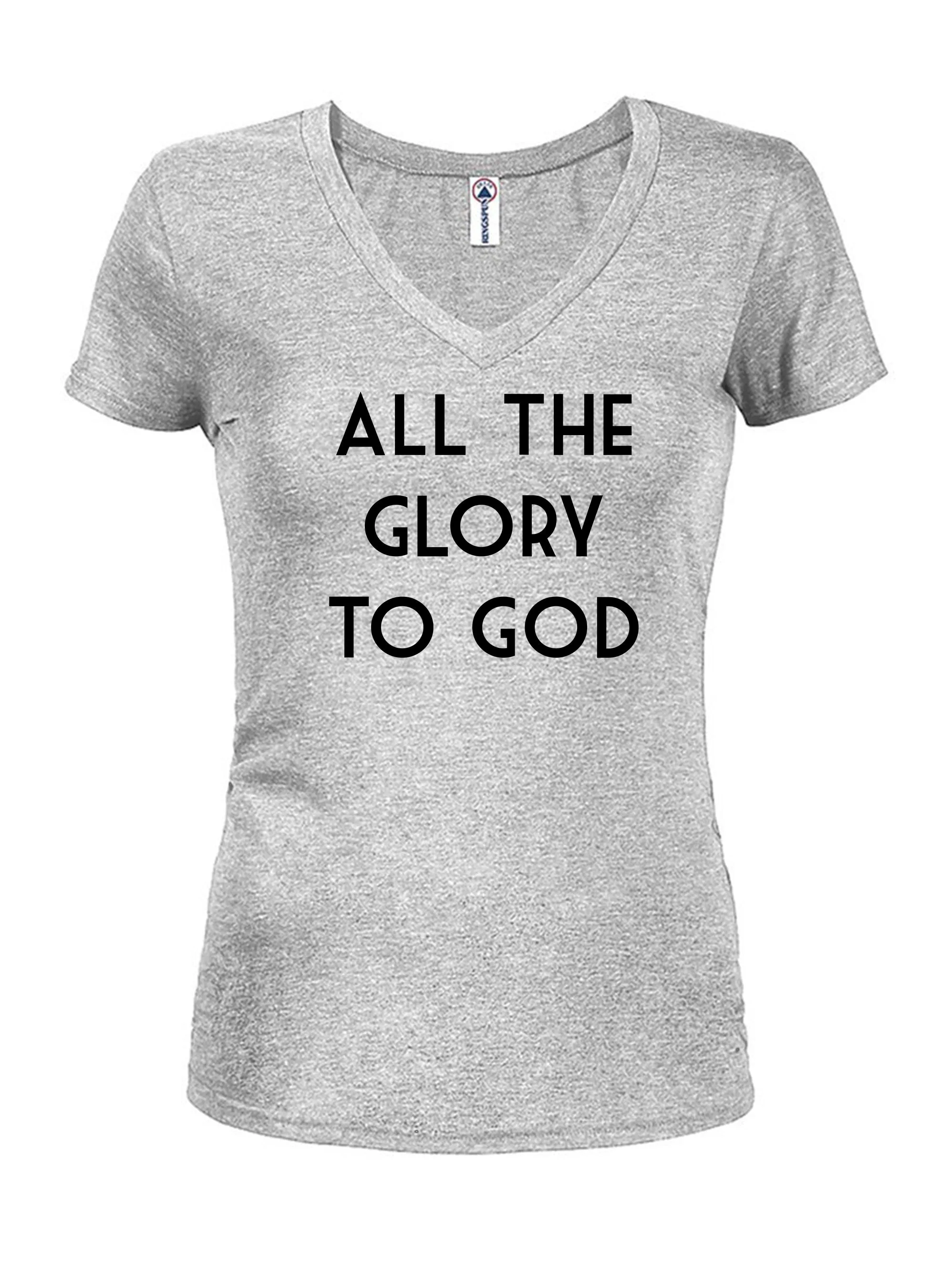 All The Glory To God Juniors V Neck T-Shirt