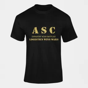 ASC T-shirt - ASC, Infantry Wins Battles, Logistics Wins Wars (Men)