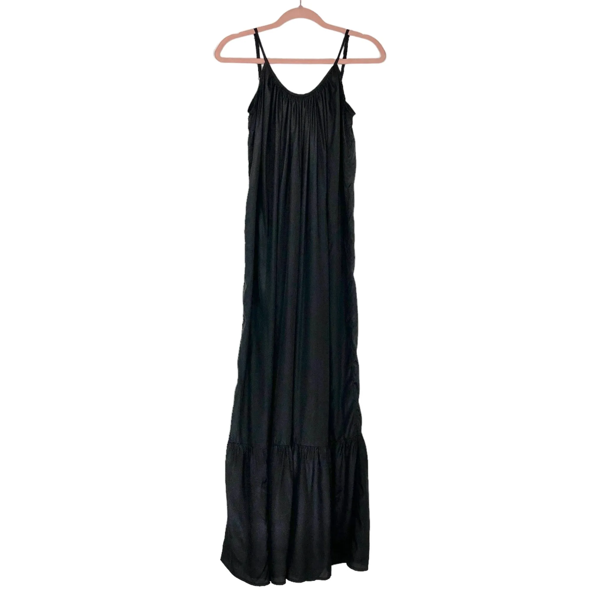 ASOS Black Satin Slip Cover Up/Dress- Size 0