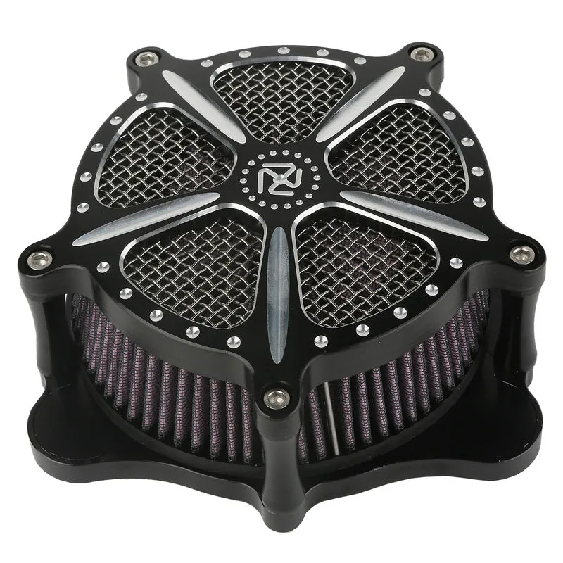 Attitude Inc Aluminium CNC Machined Air Filter Assembly ,EFI, For Harley Electra Glide Custom ,Black Machined Billet ,Kit