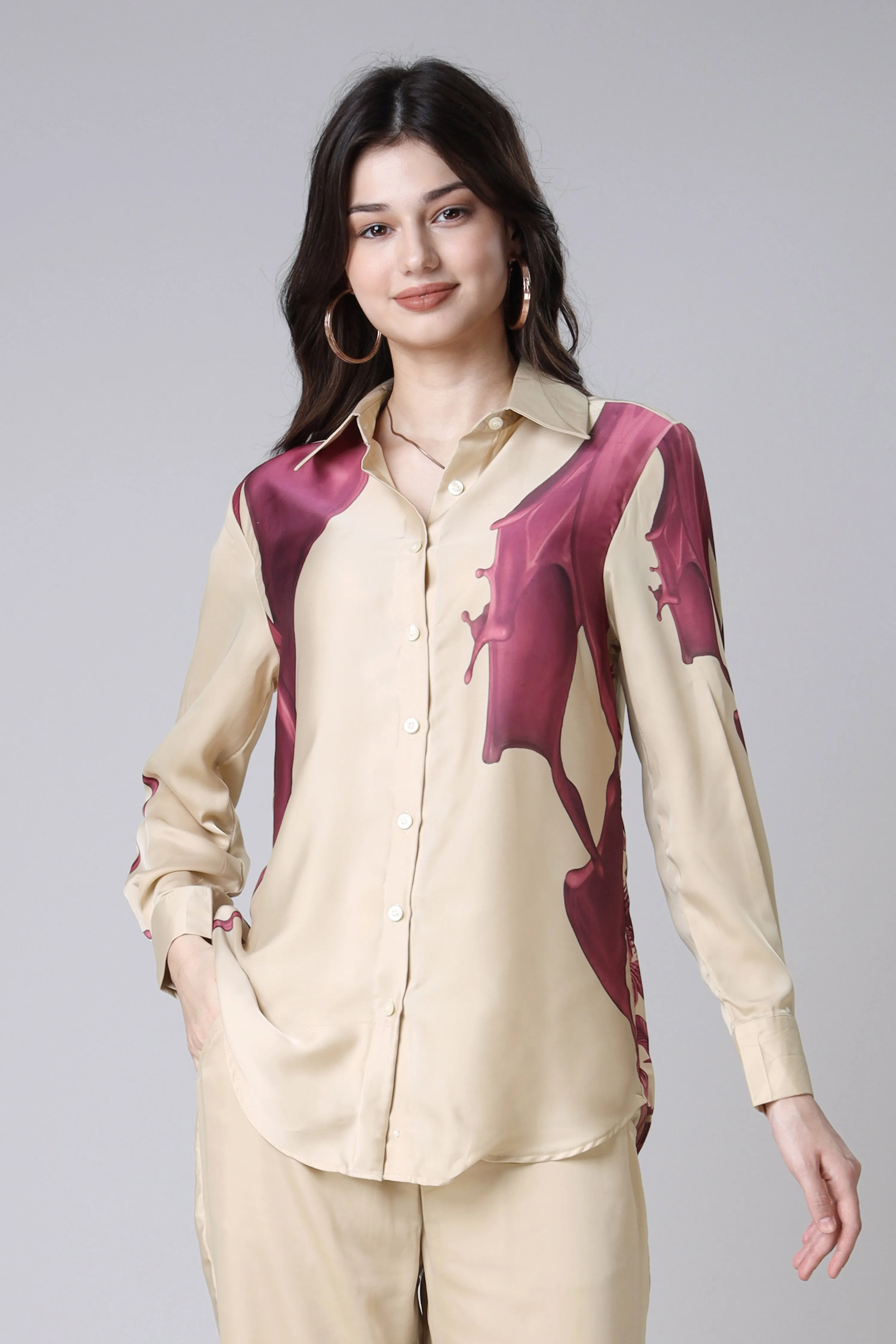 Attractive Caramel Comfort Fit Shirt