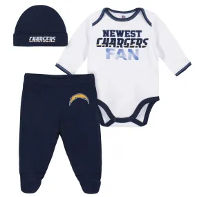 Baby Boys Los Angeles Chargers 3-Piece Bodysuit, Pant and Cap Set