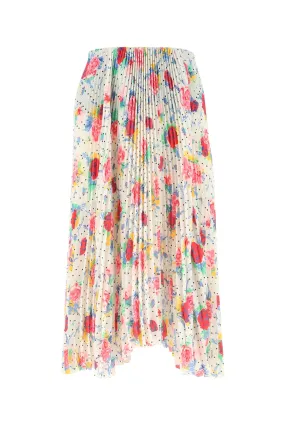 Balenciaga Pleated Printed Skirt