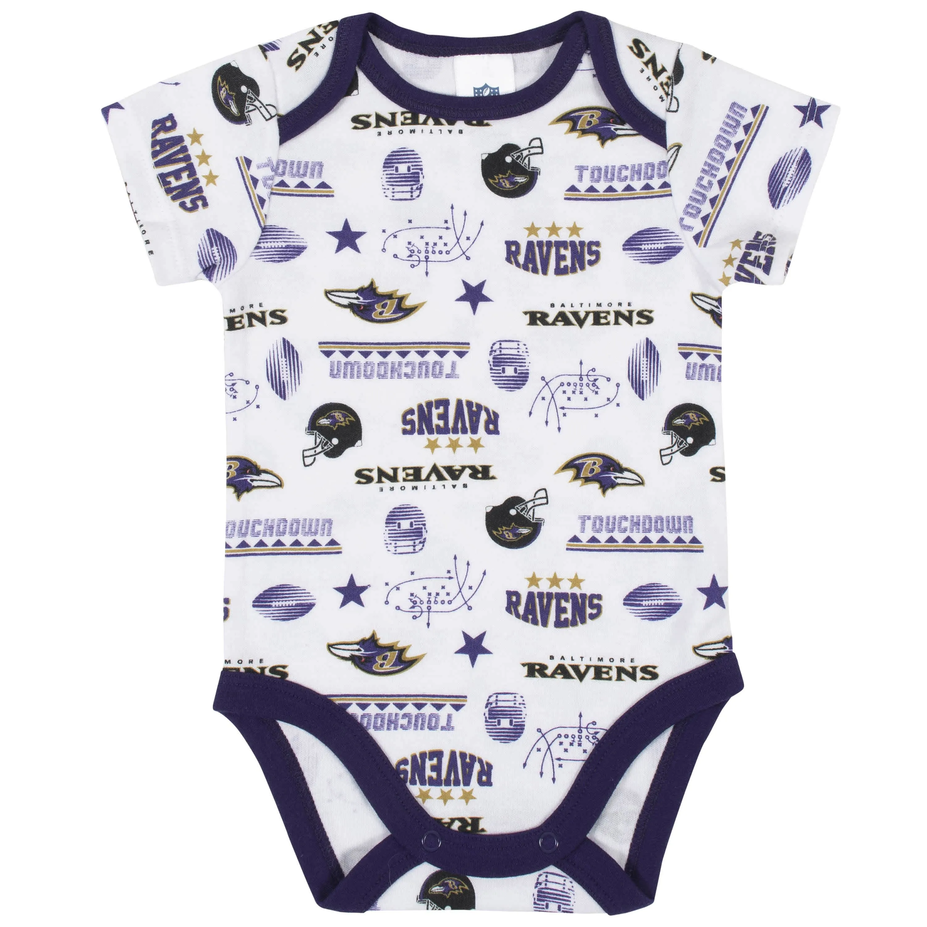 Baltimore Ravens 3-Piece Baby Boys Bodysuit, Bib, and Cap Set