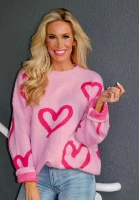 Bianca Heart Pattern Knit Sweater