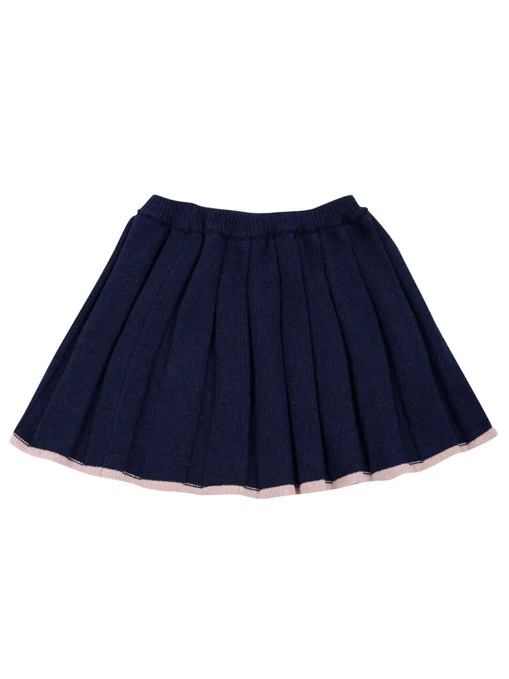 Bicolor Pleated Knit Skirt