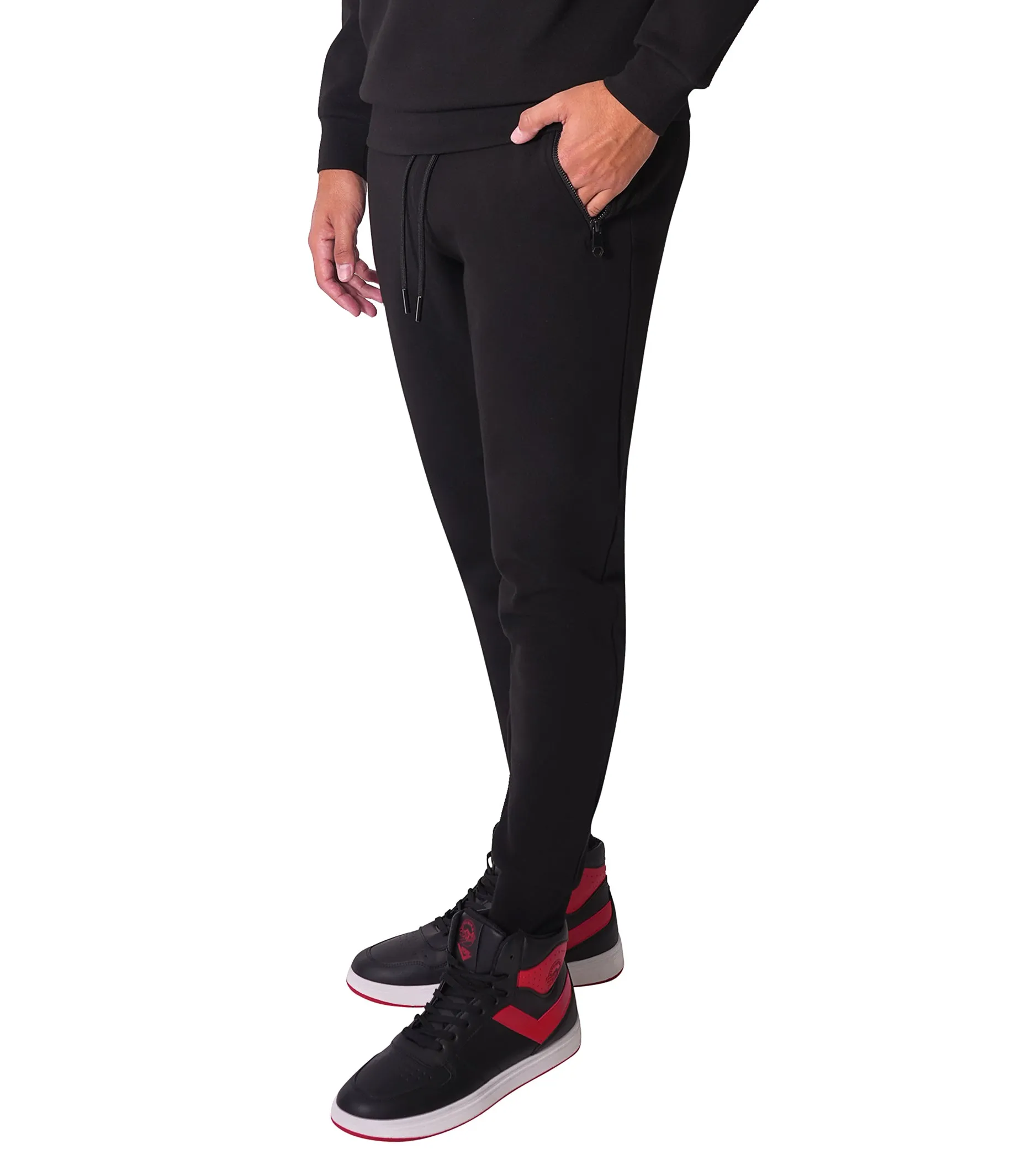 Bilby Side Zippers Black Jogger