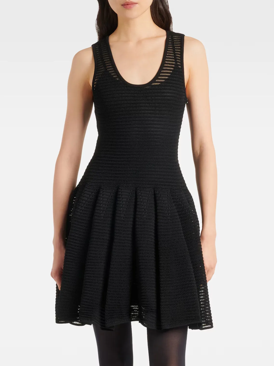 Black Crinoline Knit Dress with Under Slip