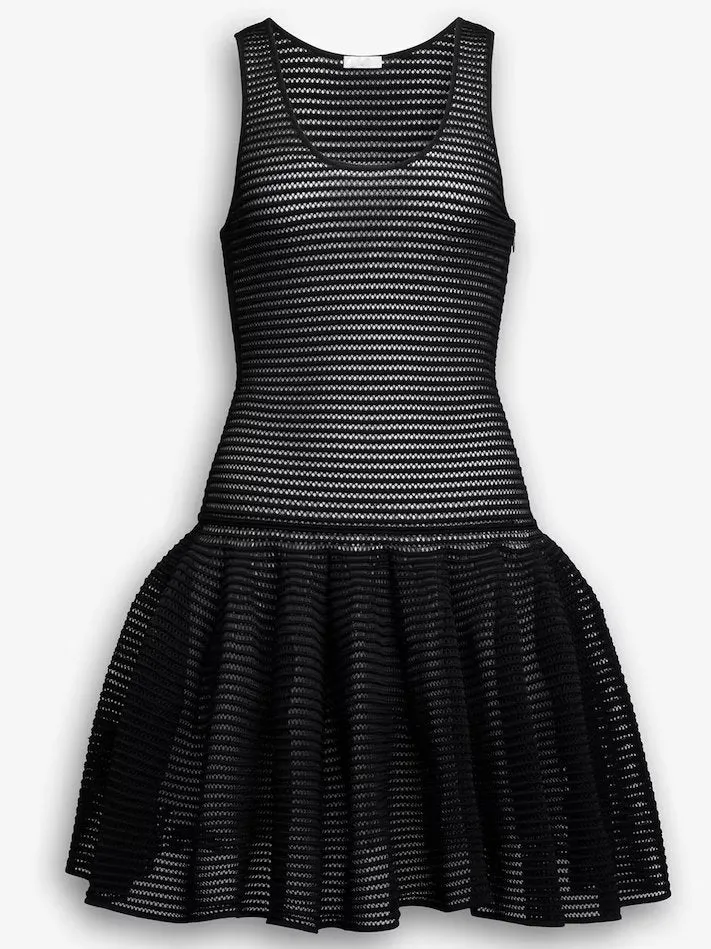 Black Crinoline Knit Dress with Under Slip