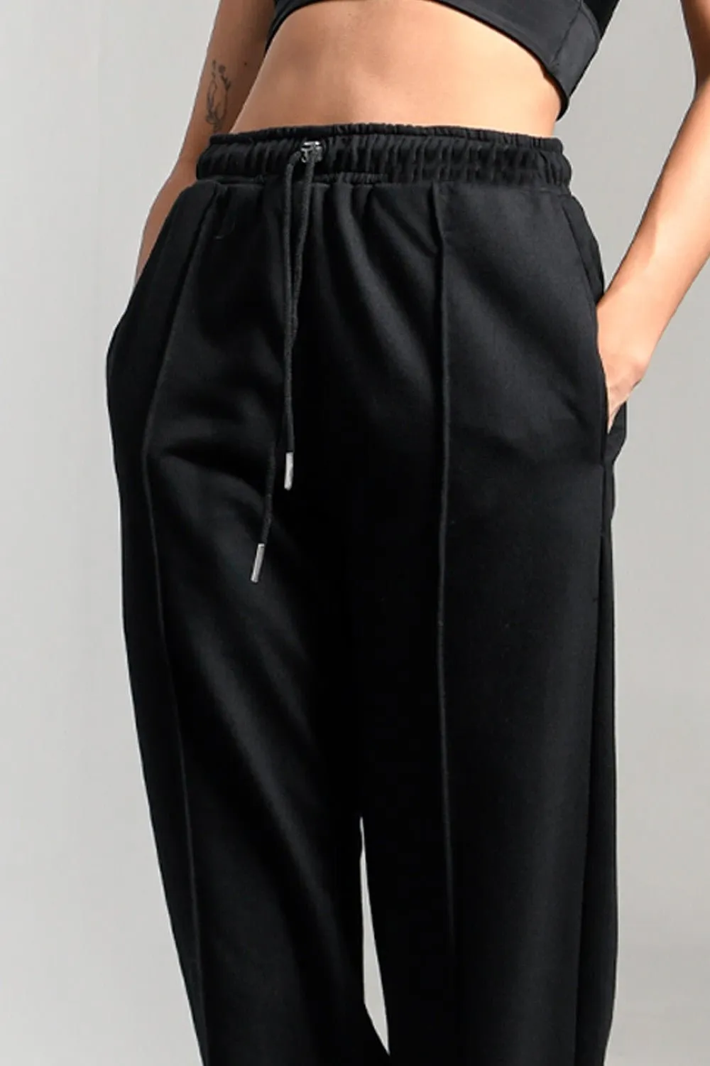 Black Pleated Sweatpants