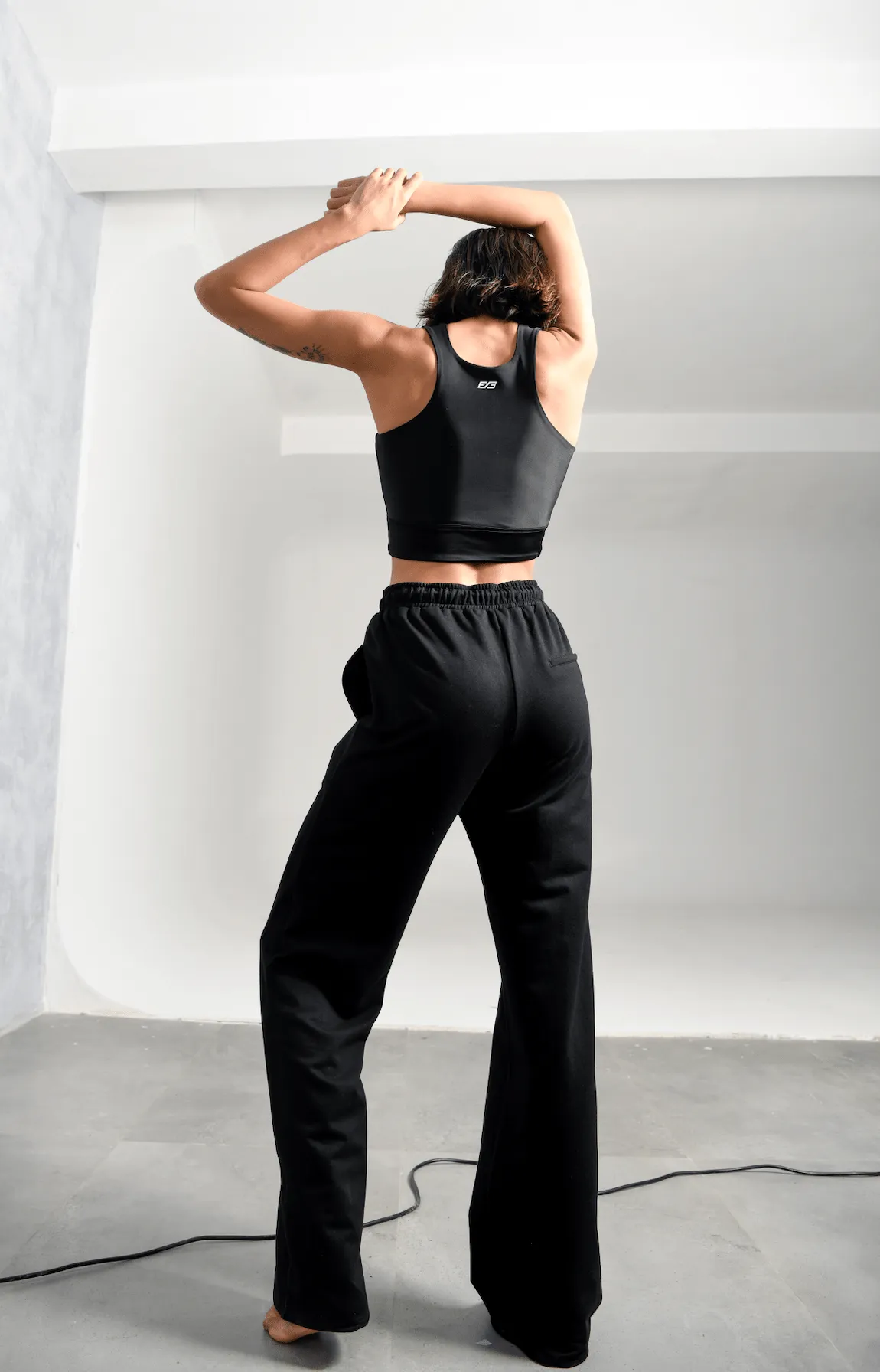 Black Pleated Sweatpants