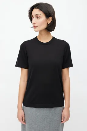 Black Silk Knit Top