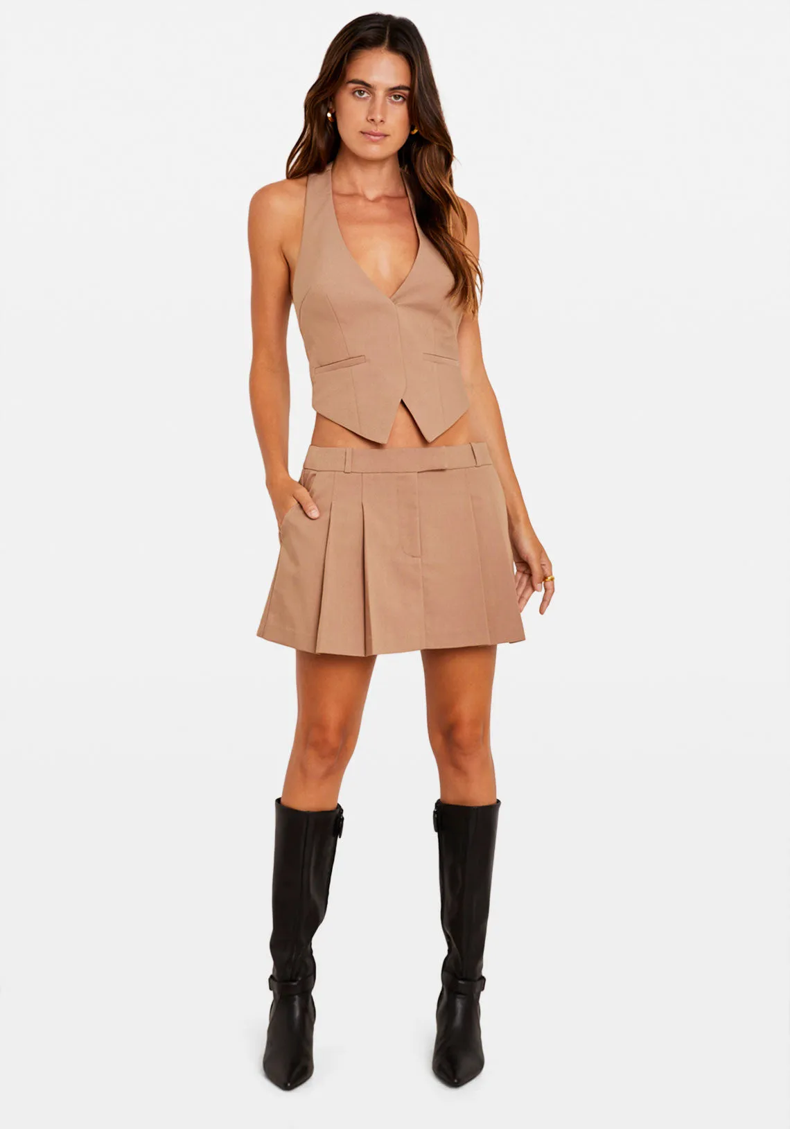 BLAIR MINI SKIRT TAN