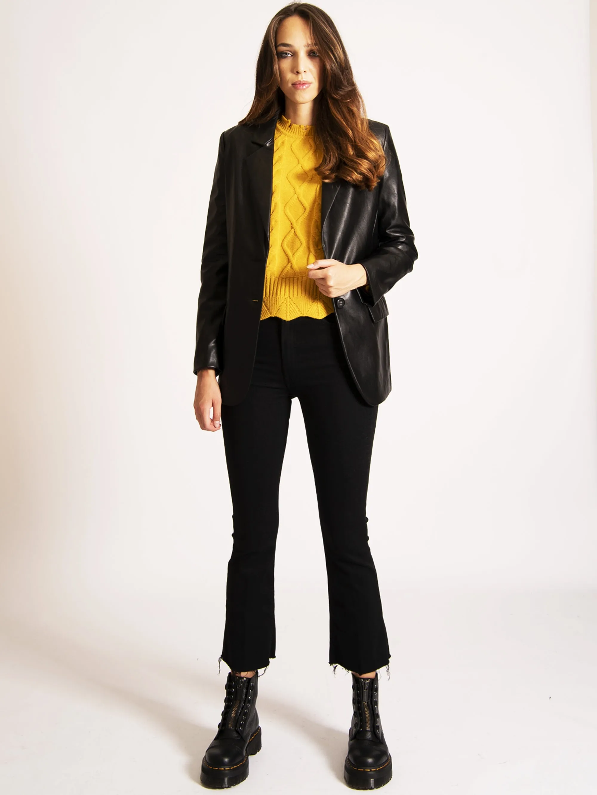 Blazer in Ecopelle Nero