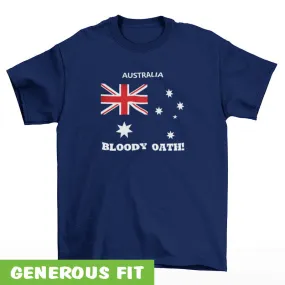 Bloody Oath! Australian Flag Adults T-Shirt (Jnr Navy)