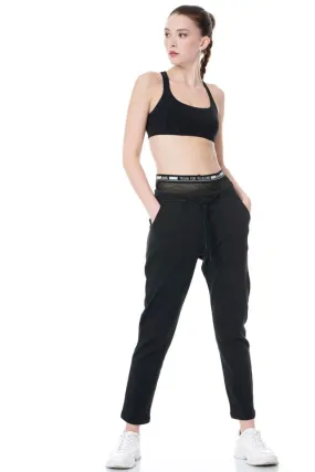 Bodytalk Women&#39;s Lifestyle 1191-901300-00100 Logo Band Black Pants