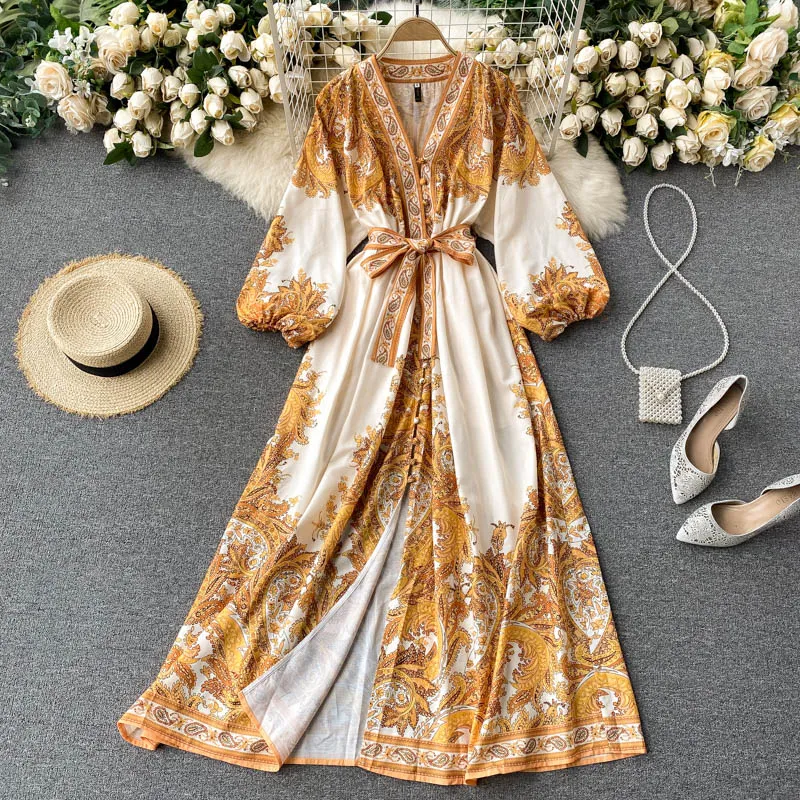 Boho Floral Dress, Bohemian Summer Dress For Women