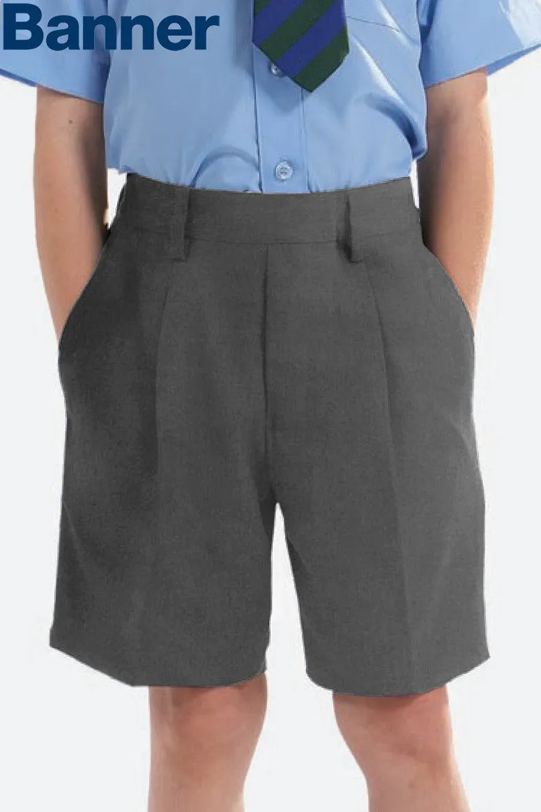 Boys Grey School Shorts