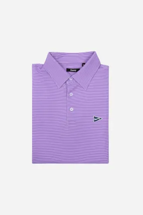 Breezy Golf The Purple Stripe Polo Shirt in Dark Purple Lavender