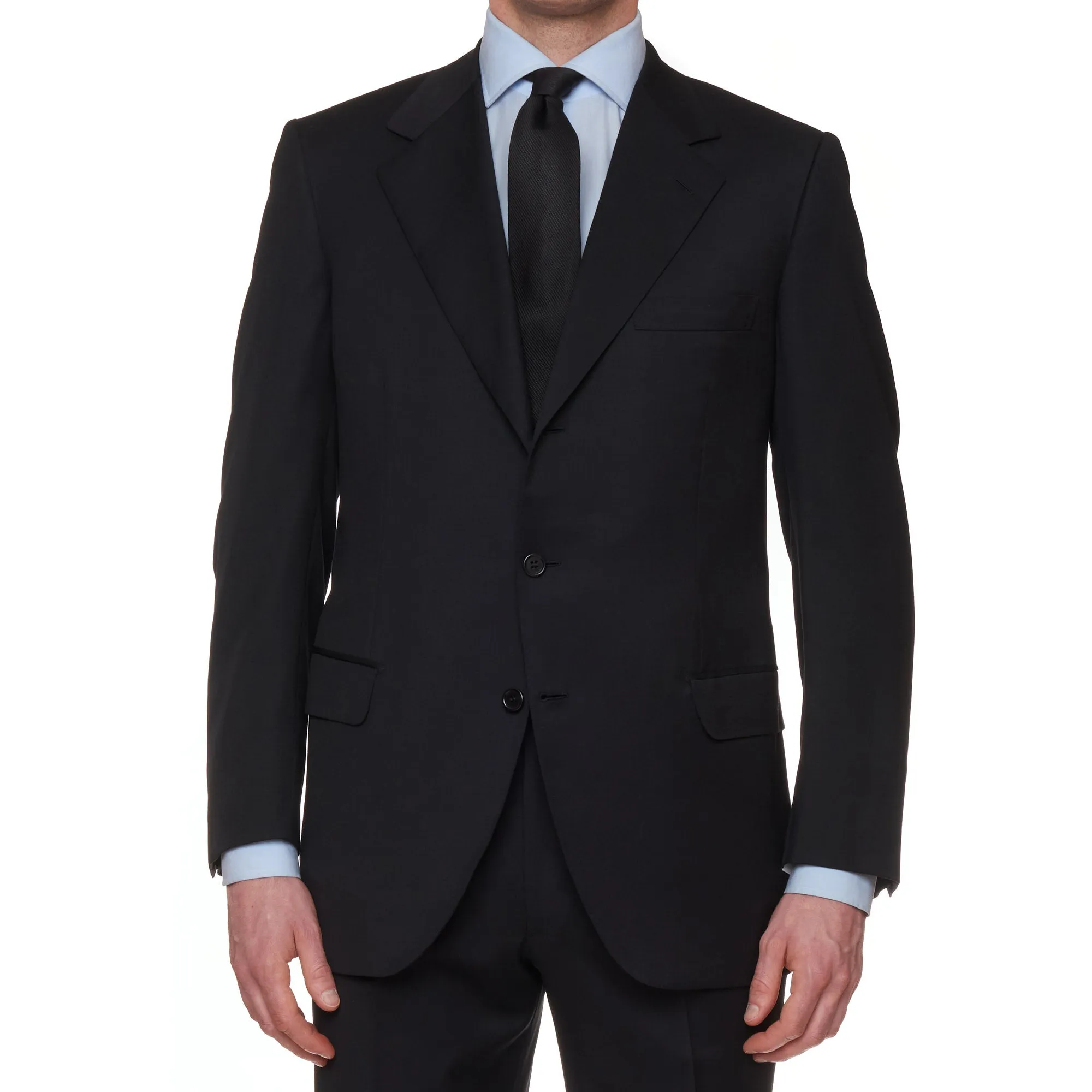 BRIONI "CATONE" Handmade Black Luxury Wool Suit EU 60 NEW US 50