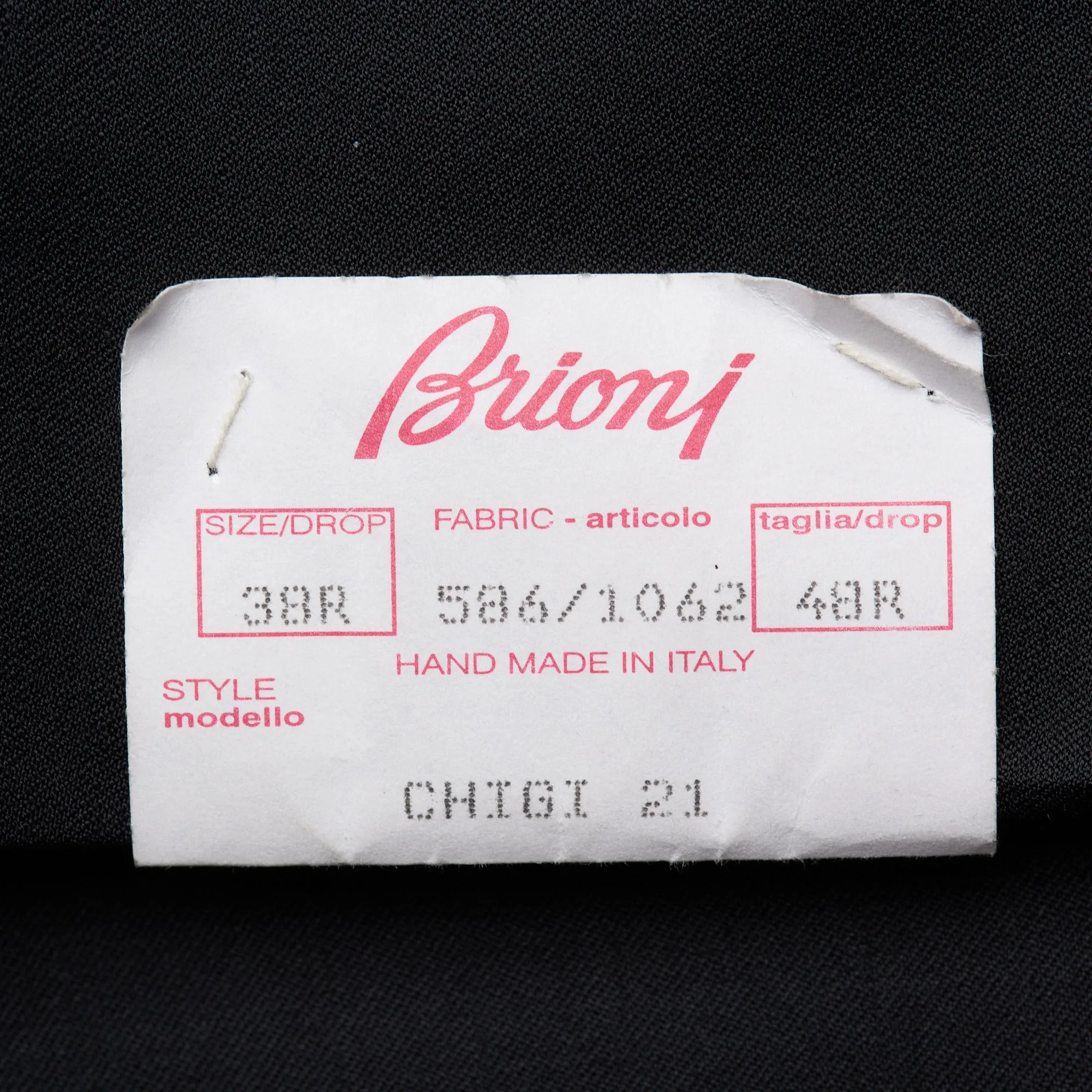 BRIONI "CHIGI" Handmade Black Wool Luxury Suit EU 60 NEW US 50