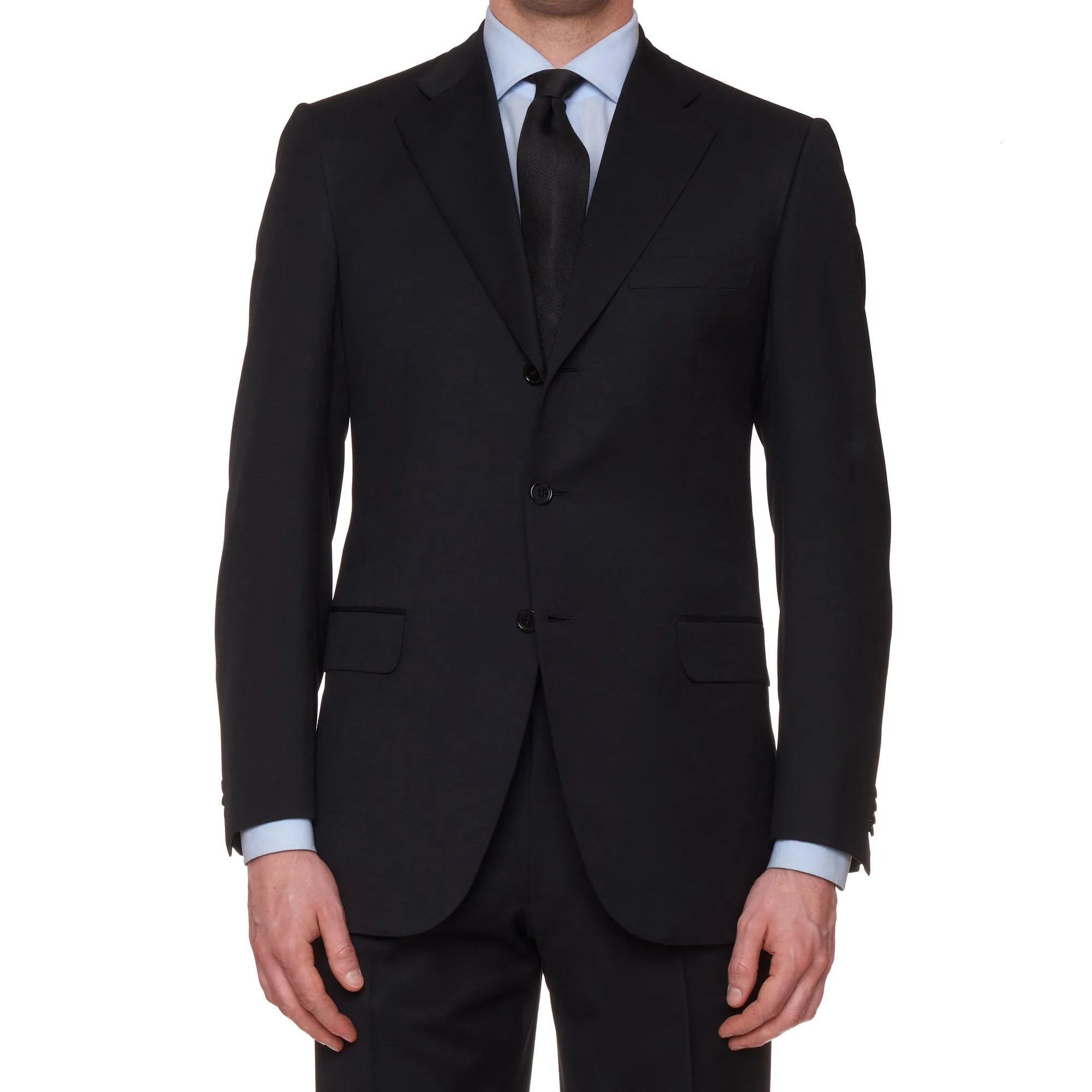 BRIONI "CHIGI" Handmade Black Wool Luxury Suit EU 60 NEW US 50