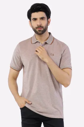 Brown Jacquard Collar Polo