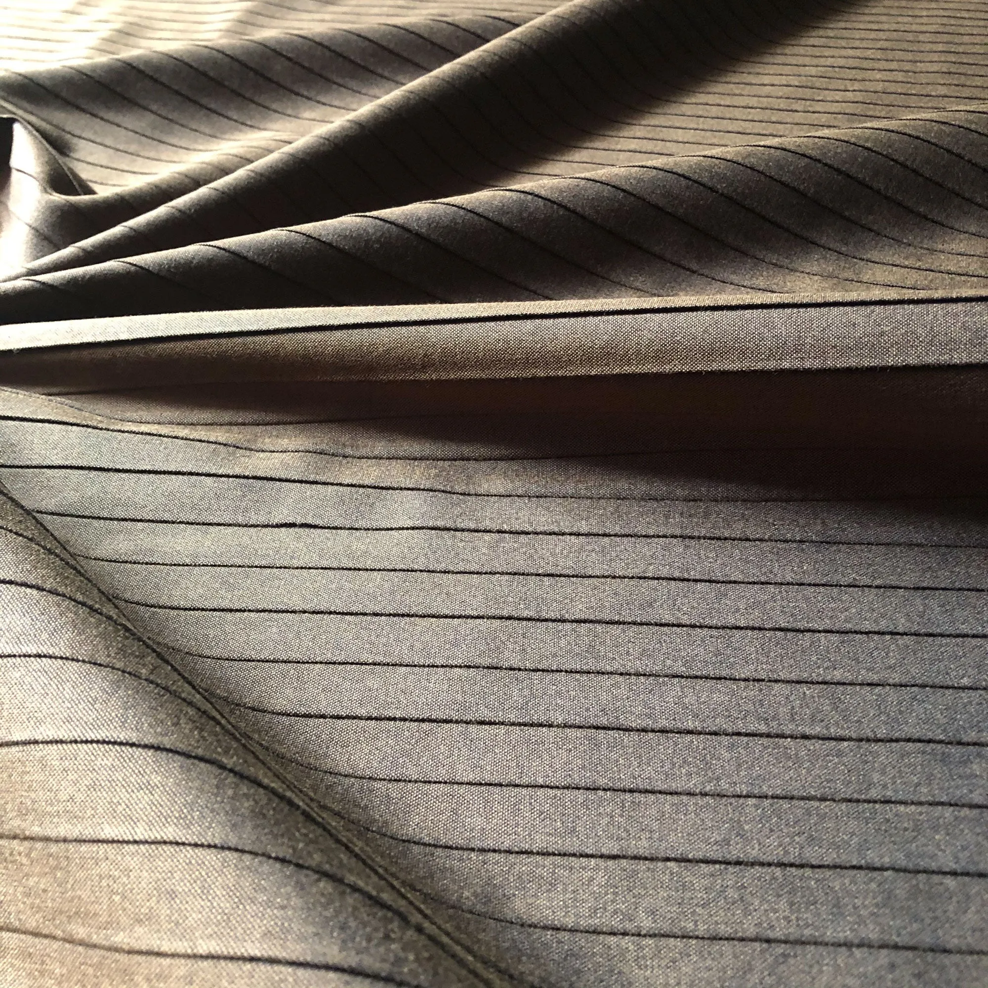 Brown Modern Pleated Stripe Upholstery Fabric 54"