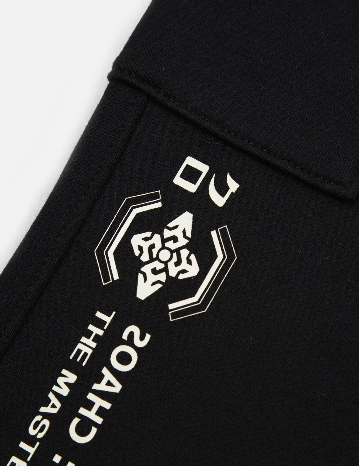 Brush Effect Logo Embroidery Cargo Sweatpants