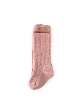 Cable Knit Tights | Blush | Little Stocking Co.