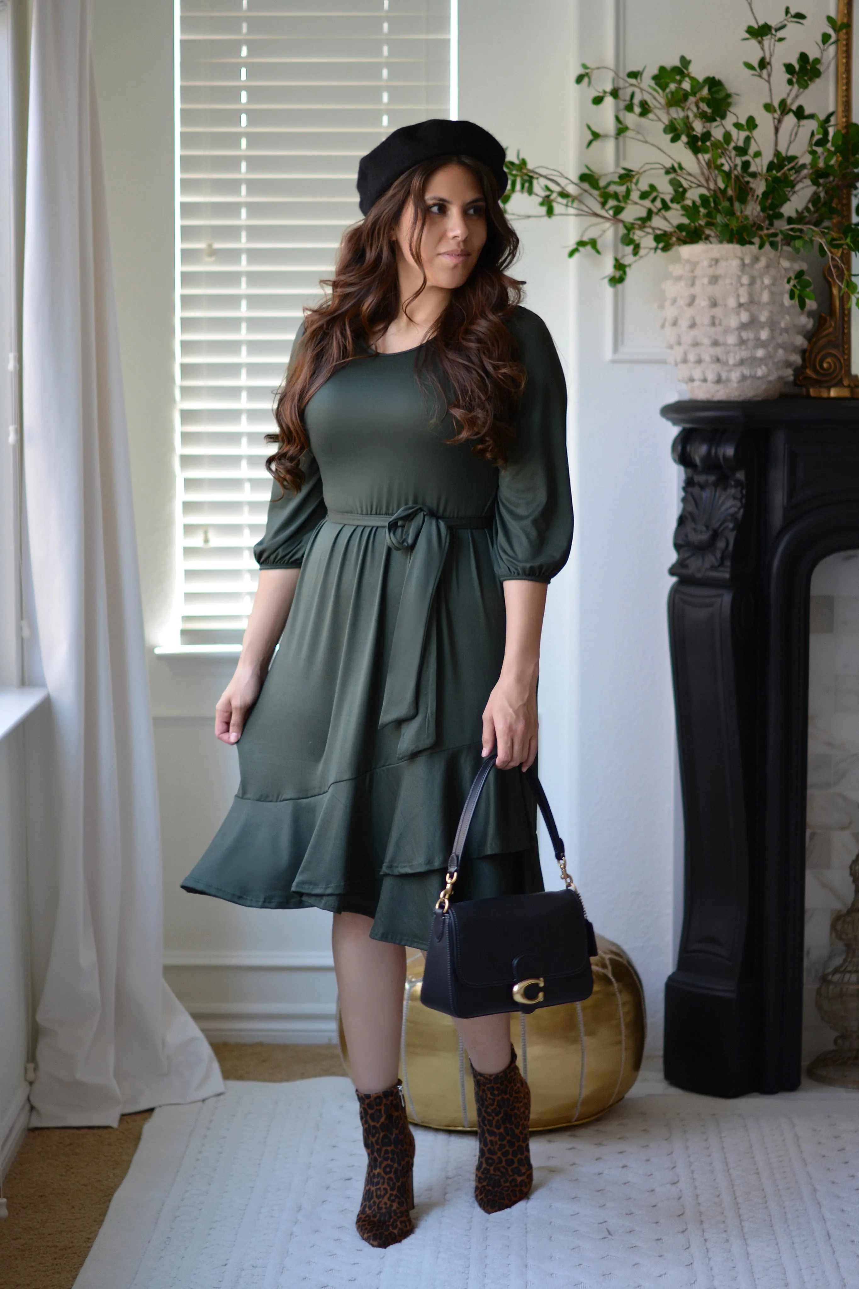 Cadence Dark Olive Dress