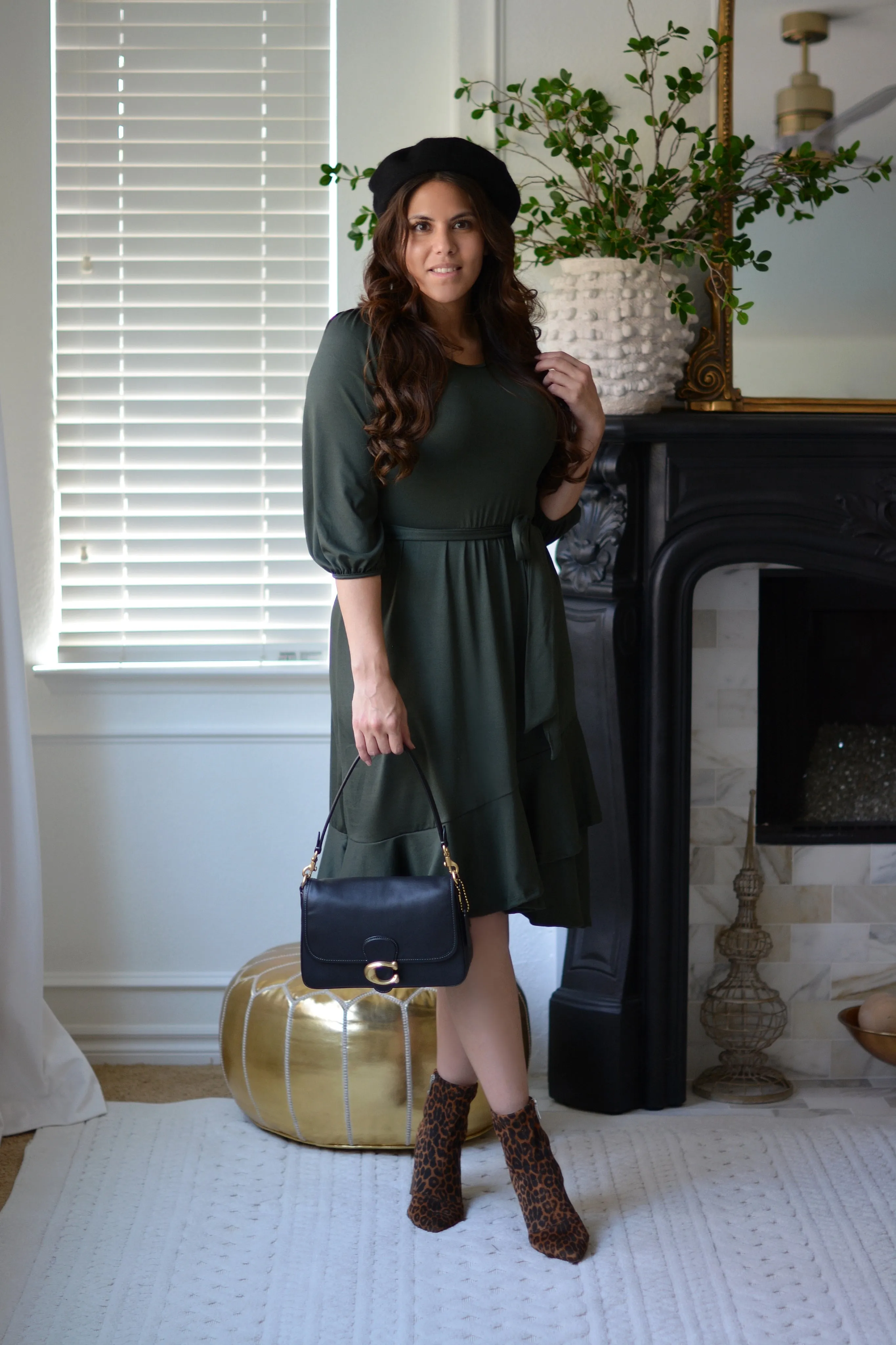 Cadence Dark Olive Dress