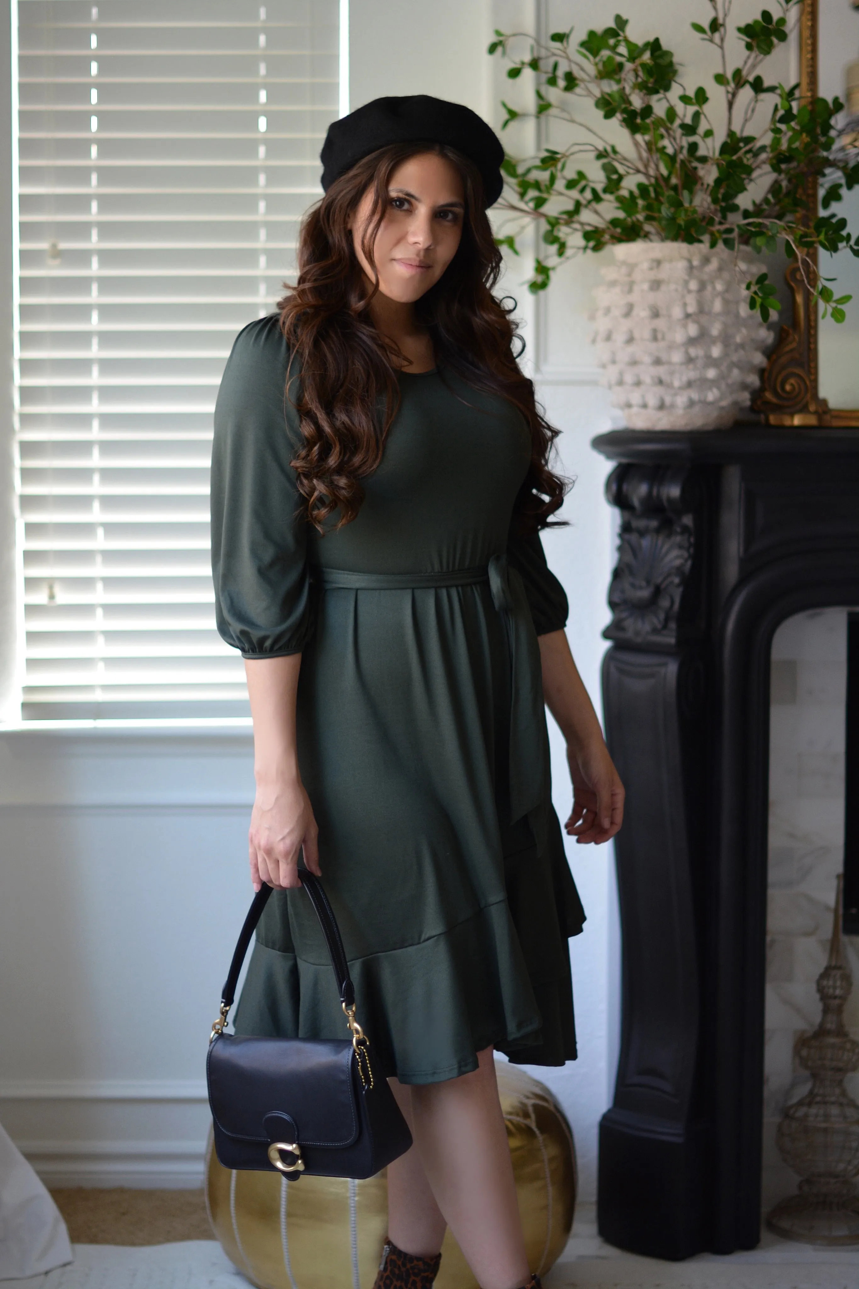 Cadence Dark Olive Dress