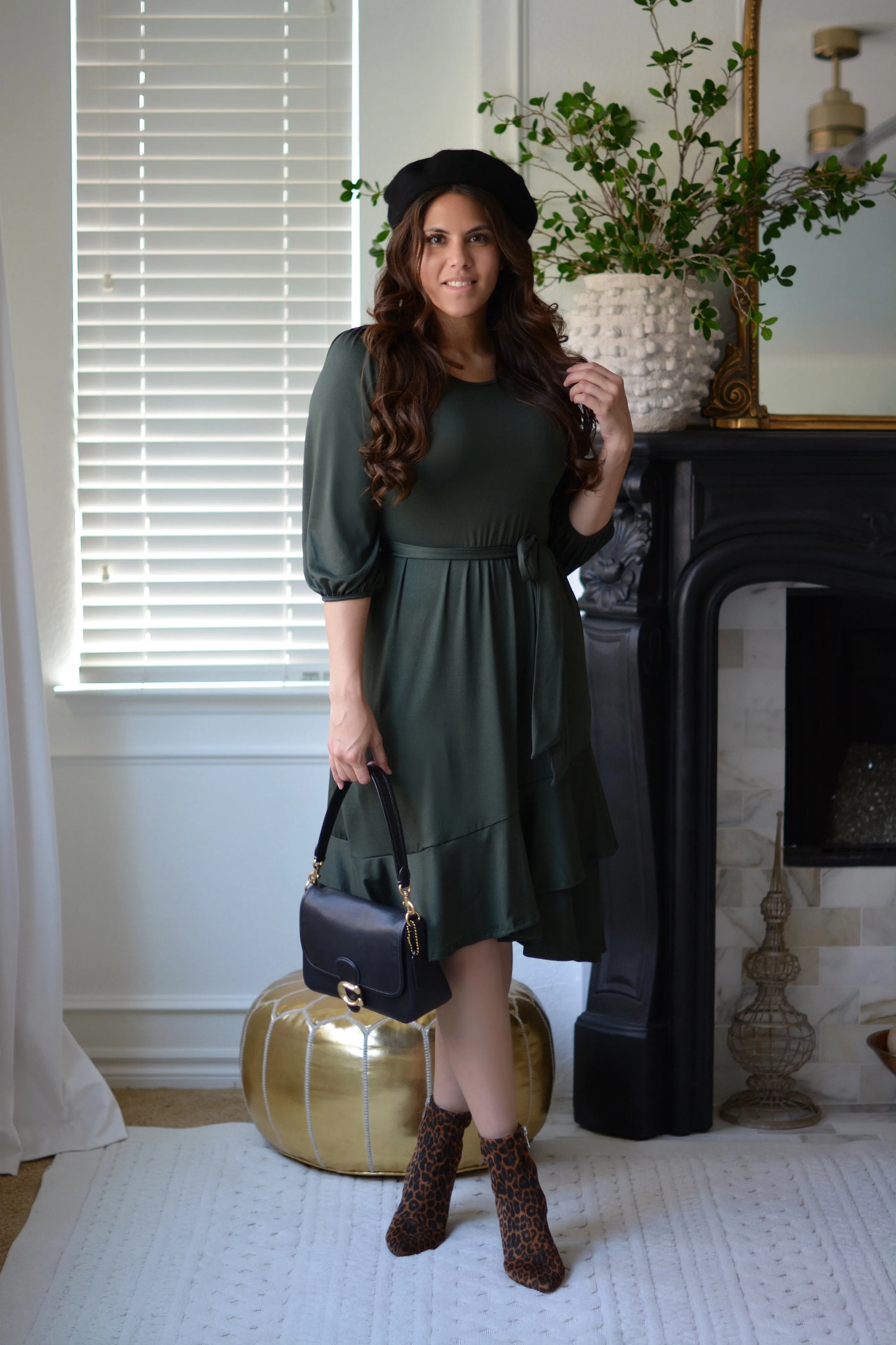 Cadence Dark Olive Dress