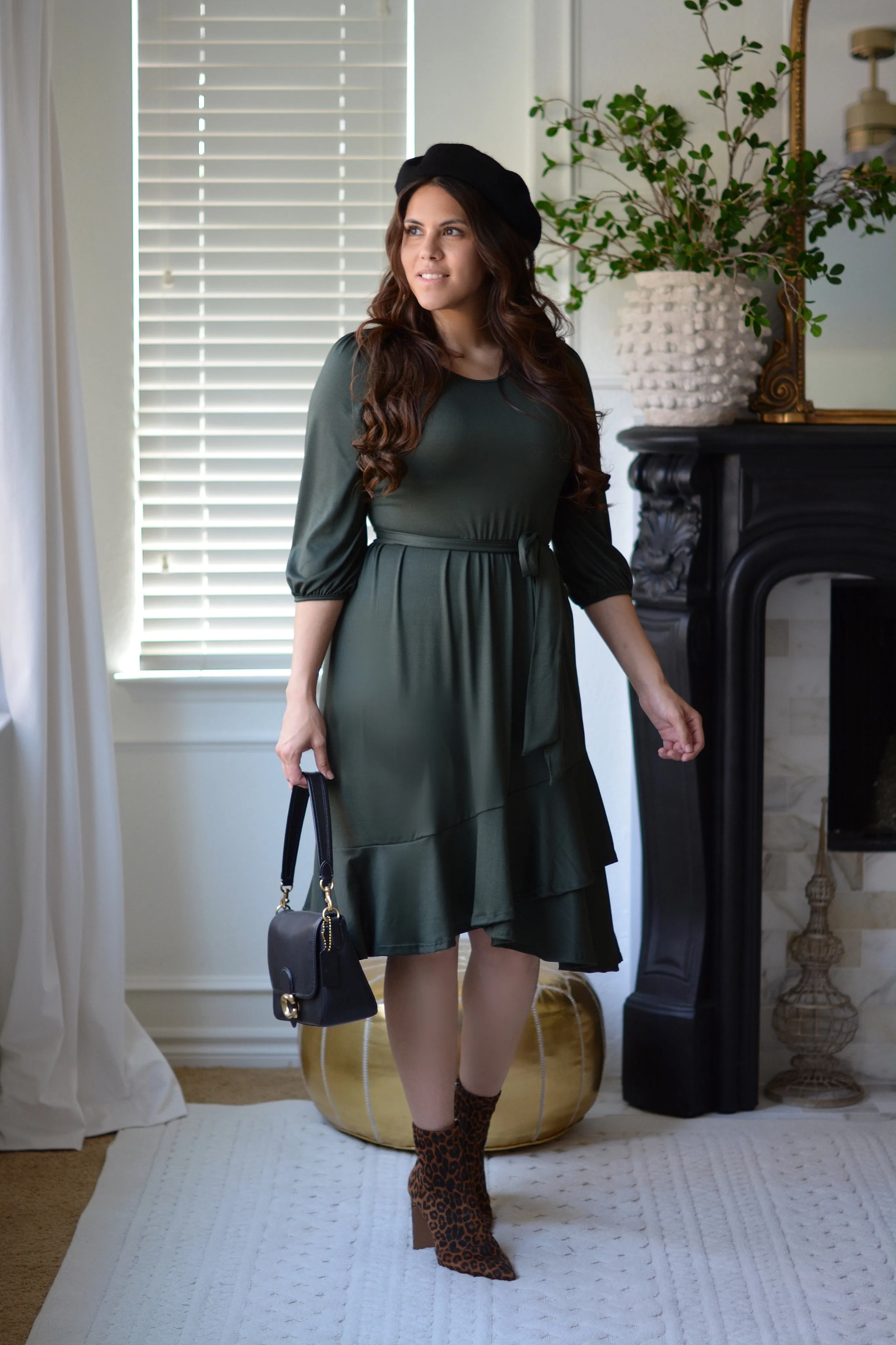 Cadence Dark Olive Dress