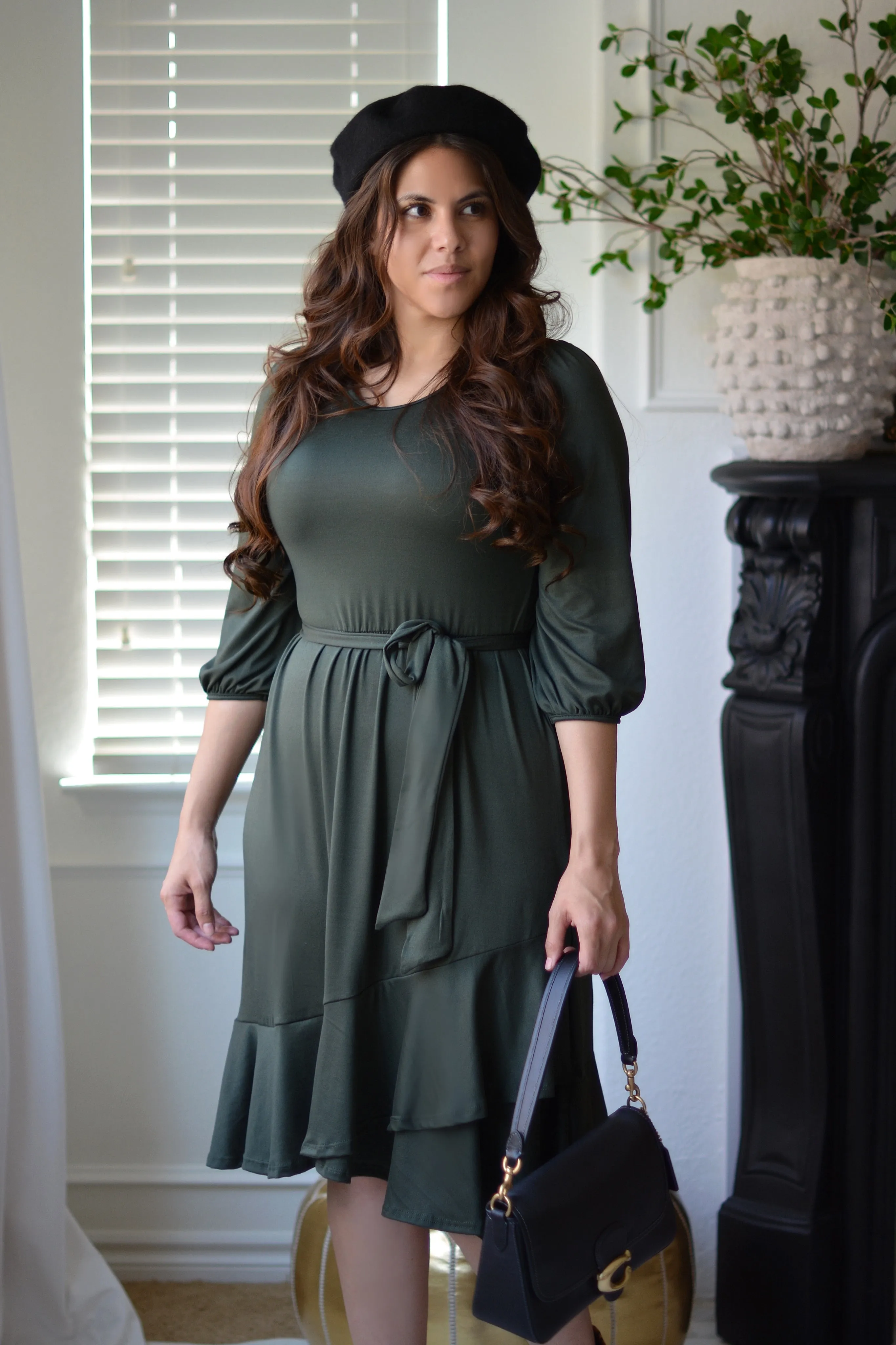 Cadence Dark Olive Dress