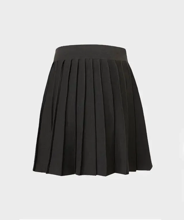 Charcoal Pleated Golf Skirt with Built-in Shorts for Women